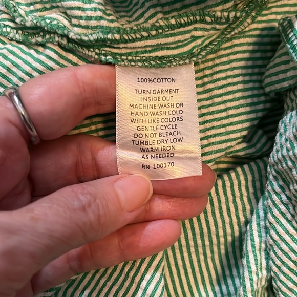 Green and white striped mini skirt front sip side pockets - Picture 7 of 7